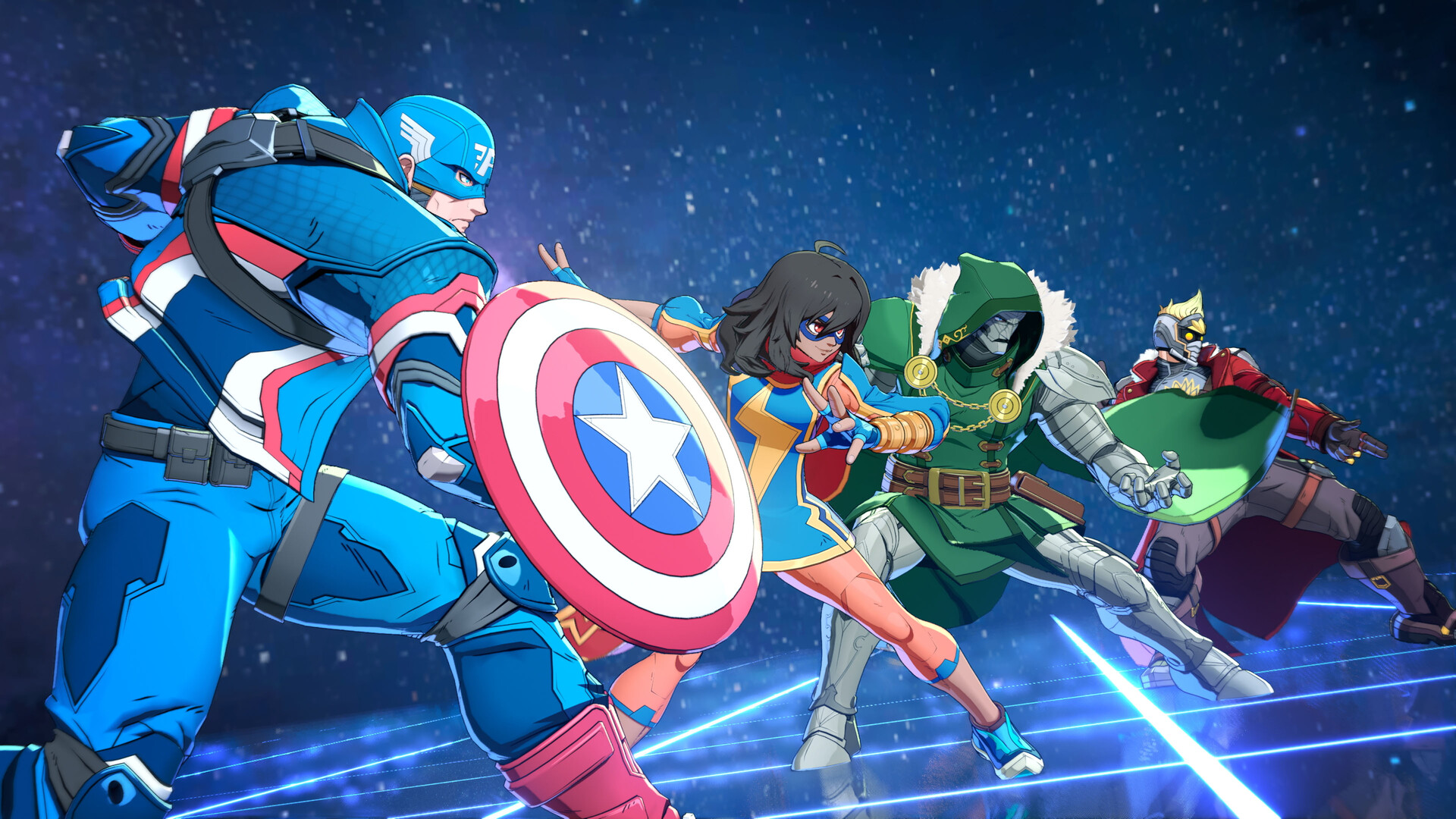 Captain America et plusieurs héros sont présentés ensemble.