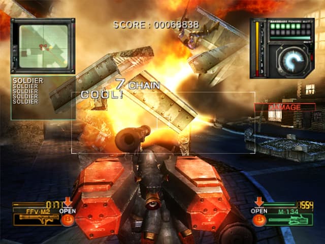 Échange de tirs avec un char ennemi dans la version Xbox d’origine.