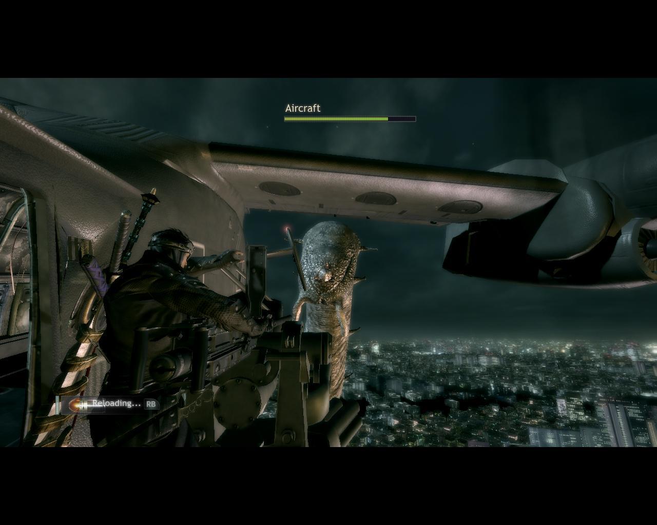 Ninja Blade : combat armé depuis un appareil en vol.