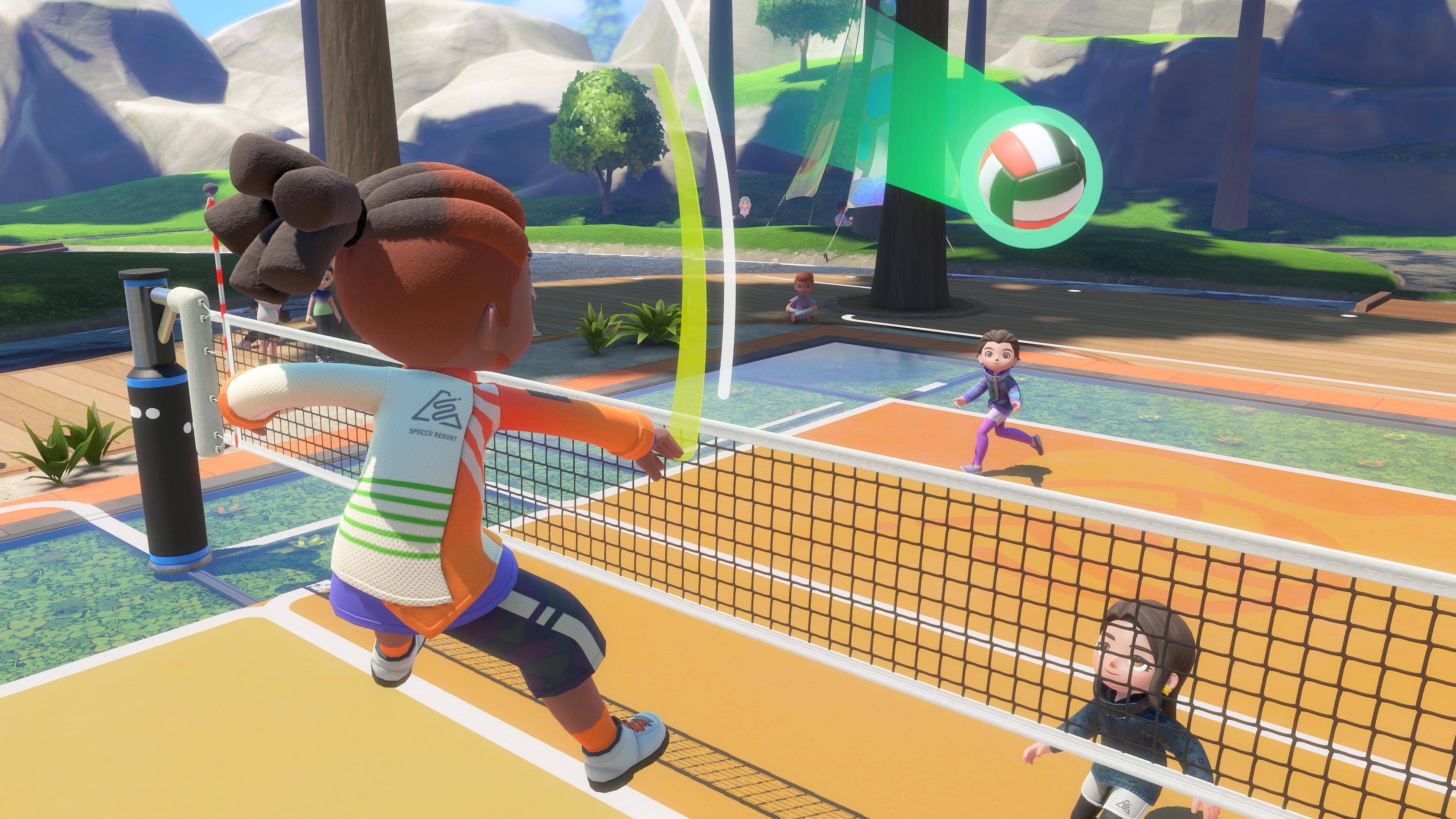 Smash au filet pendant un match de volley-ball.