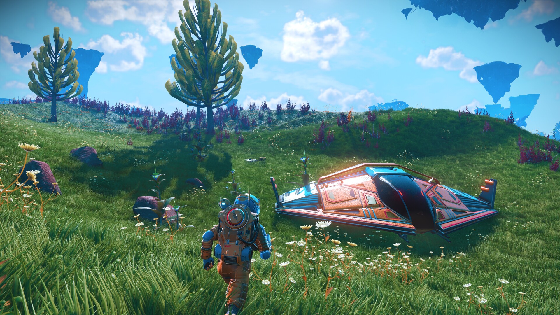 Exploration d’une planète près d’un vaisseau — No Man’s Sky, visuel officiel