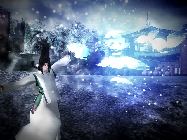 Otogi 2: Immortal Warriors : combat aux effets bleutés.