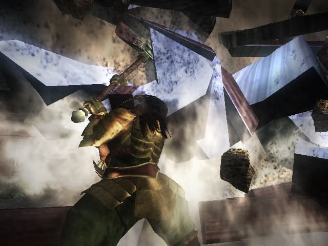 Otogi 2: Immortal Warriors : attaque dans un décor destructible.