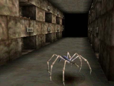 Shadow Tower : araignée dans un couloir de pierre.