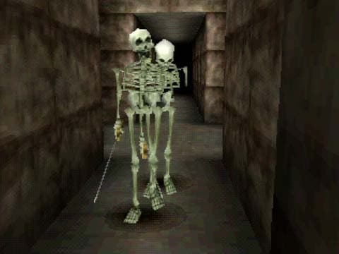Shadow Tower : squelette face au joueur.