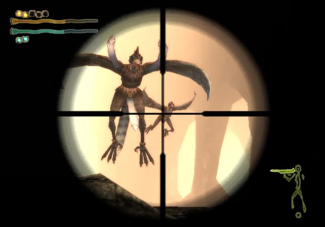 Shadow Tower Abyss : adversaire observé à travers une lunette.