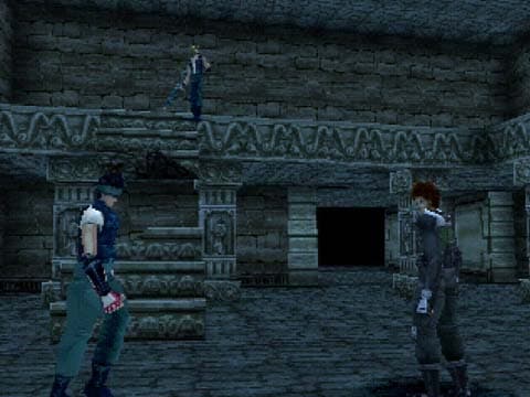 Spriggan: Lunar Verse : personnages devant un bâtiment.