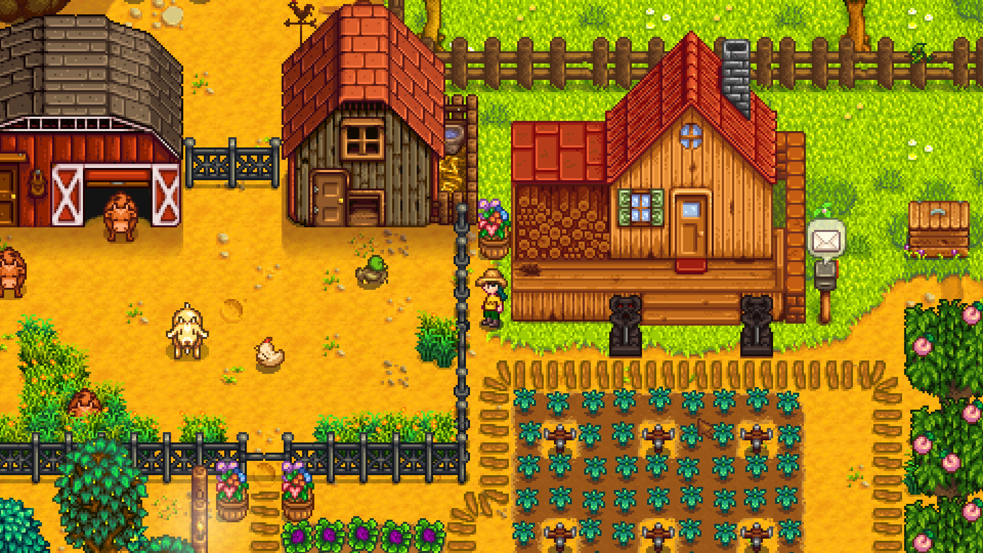 Ferme cultivée et animaux en plein air — Stardew Valley, visuel officiel