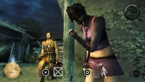 Tenchu 4 Plus : infiltration près d’un garde.