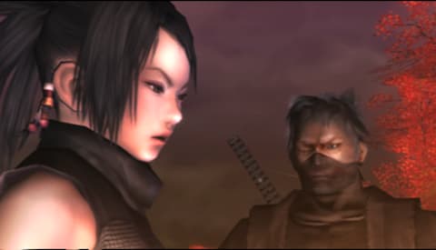 Tenchu: Time of the Assassins / Shinobi Taizen : scène avec deux personnages.