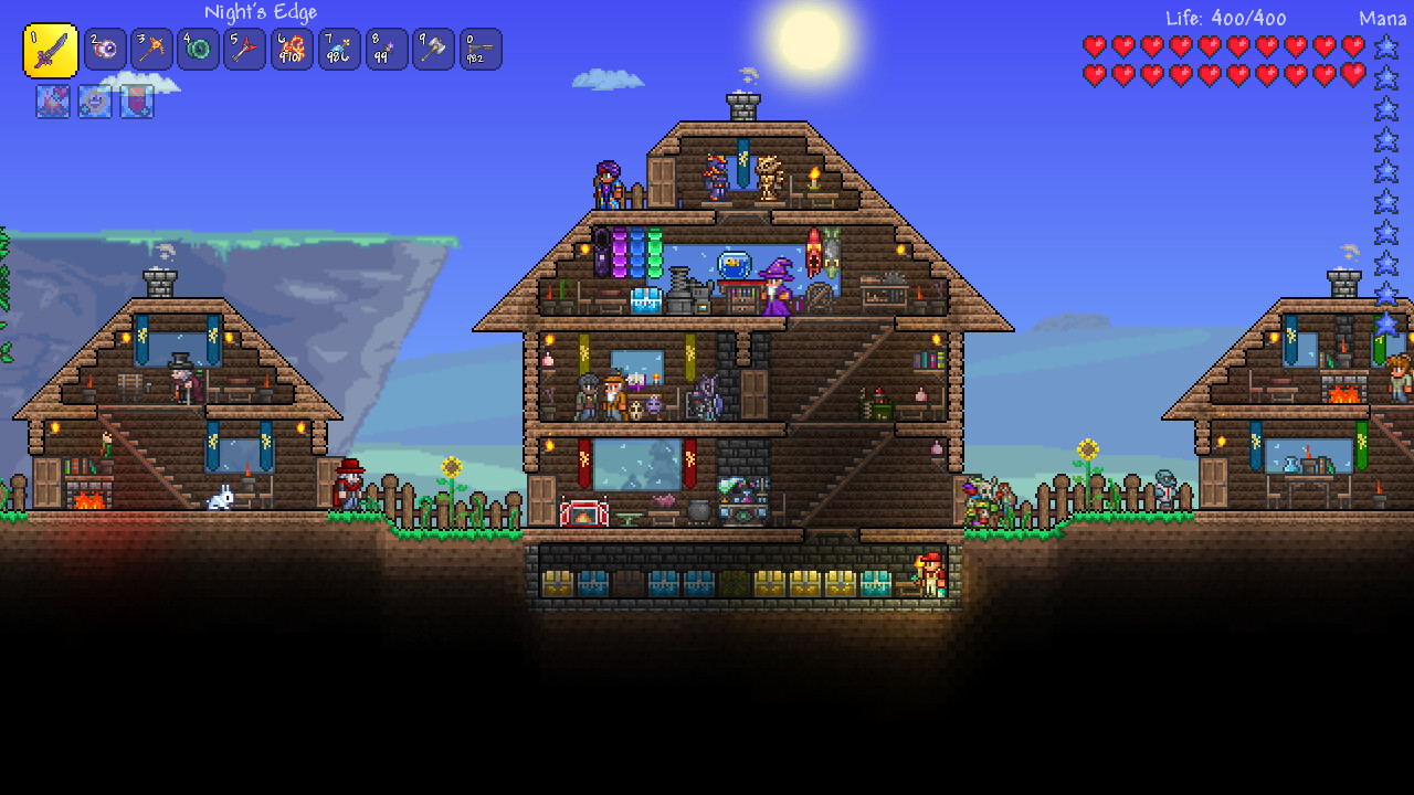 Maisons construites à plusieurs étages — Terraria, visuel officiel