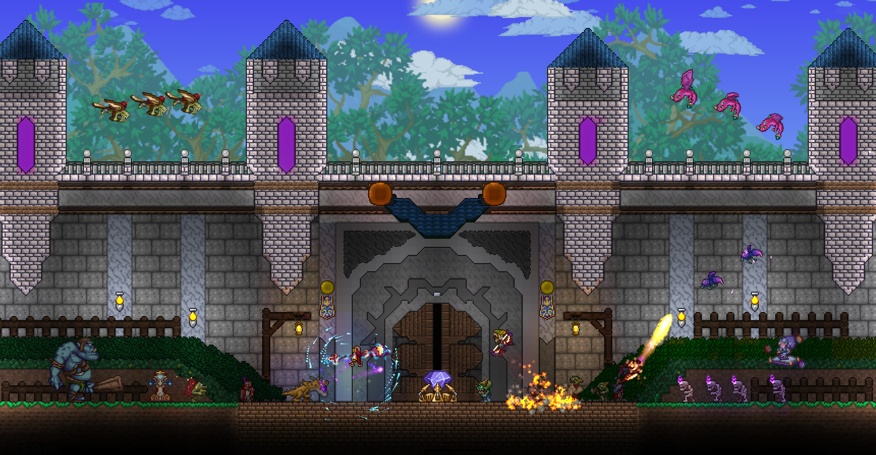 Construction fortifiée en surface — Terraria, visuel officiel