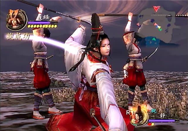 Yoshitsune Eiyuden : combattante avec armes.