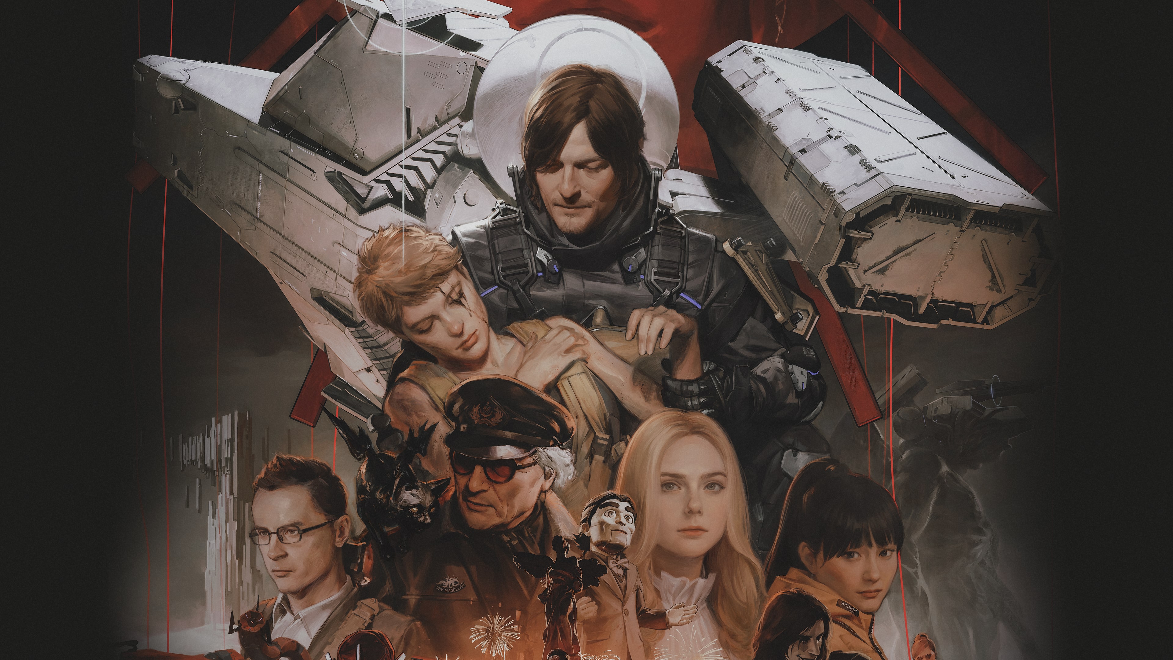 Illustration officielle complète de DEATH STRANDING 2: ON THE BEACH.