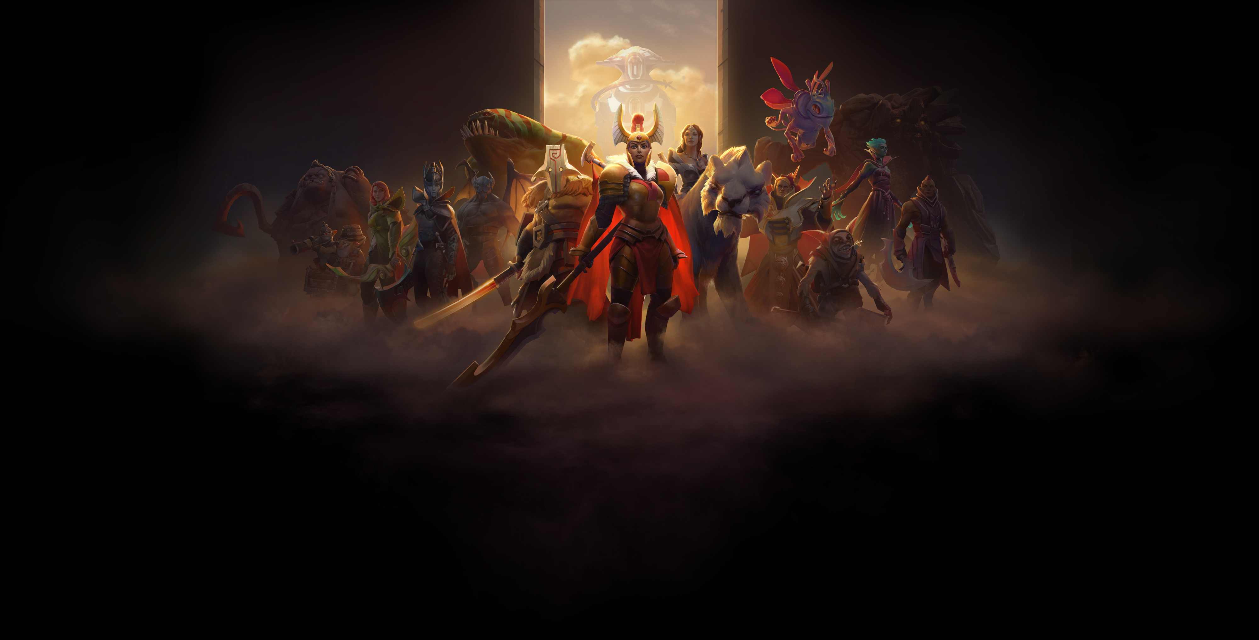 Illustration officielle complète de Dota 2.