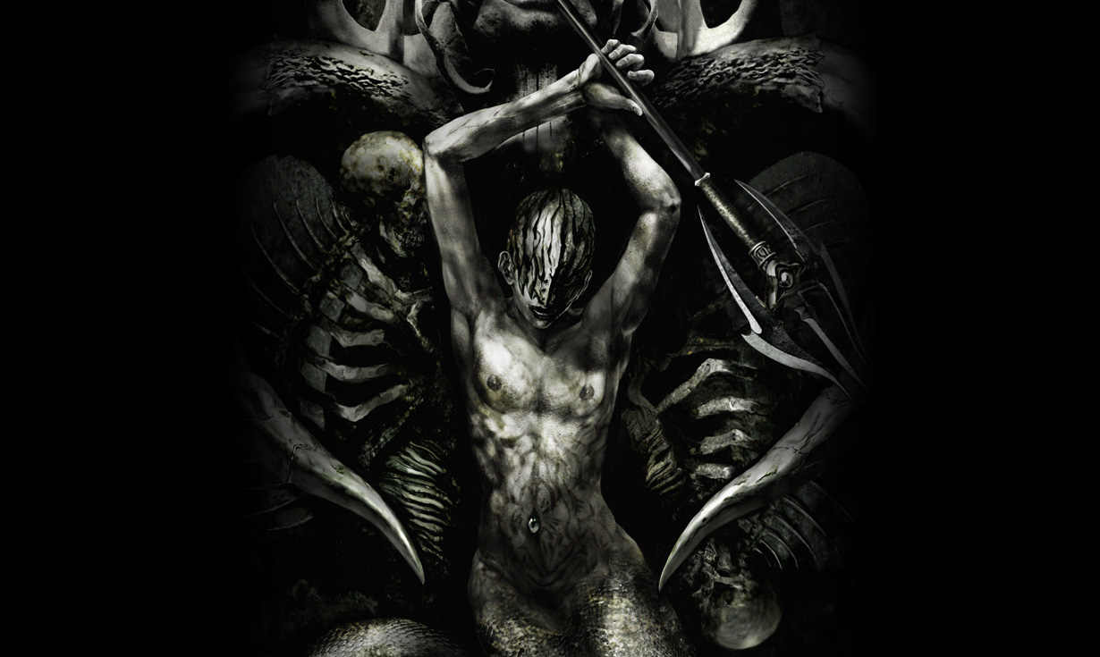 Illustration officielle complète de Shadow Tower Abyss, publiée dans l’archive FromSoftware.