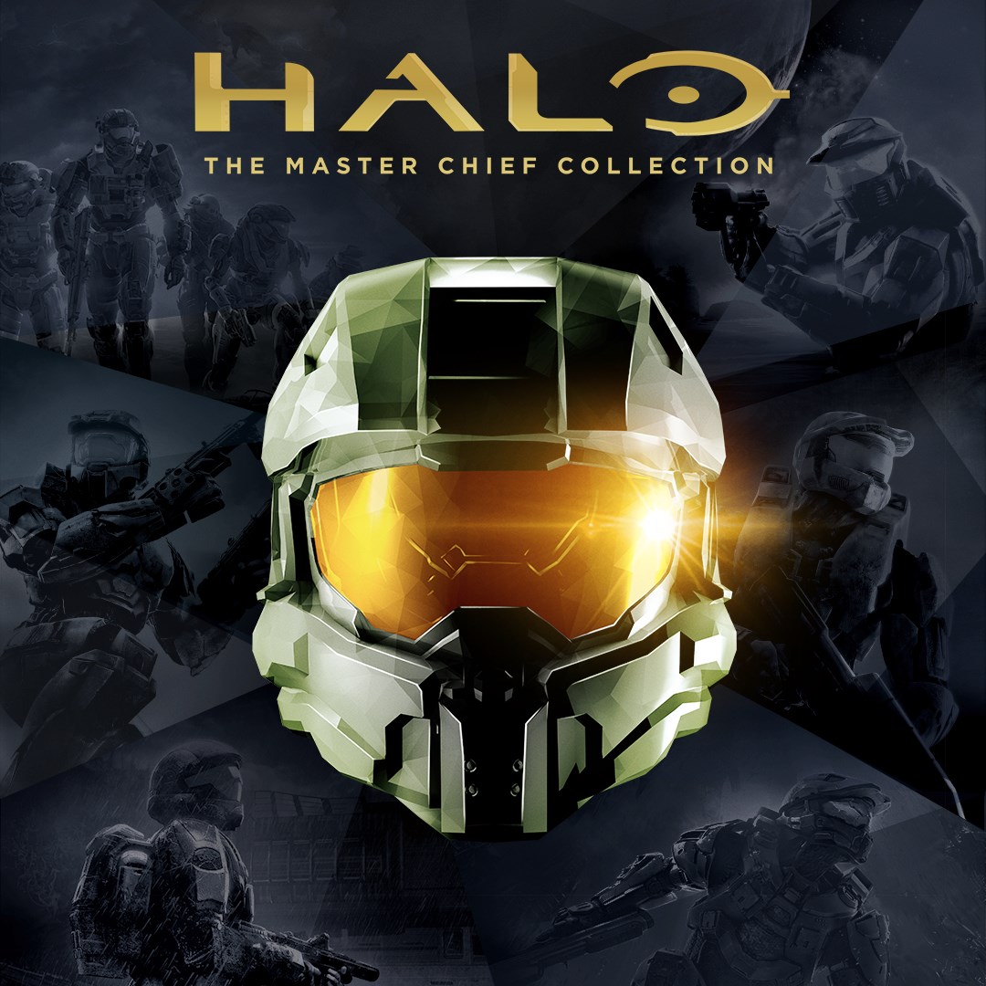Couverture officielle de The Master Chief Collection : casque du Major entouré de scènes de la saga, sous le titre doré.