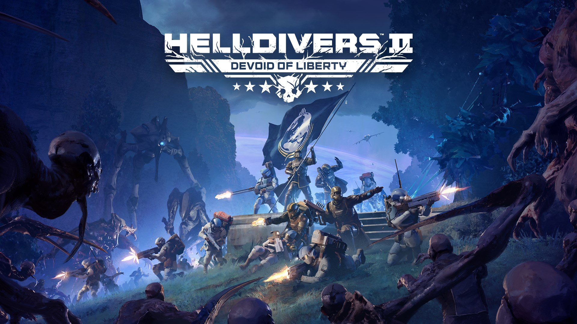 Illustration officielle complète de HELLDIVERS 2.