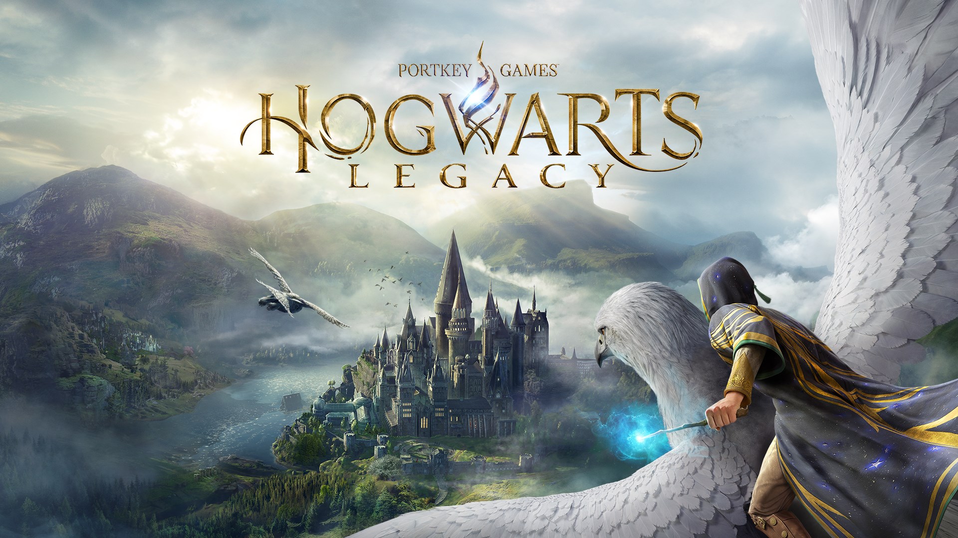 Illustration officielle complète de Hogwarts Legacy.