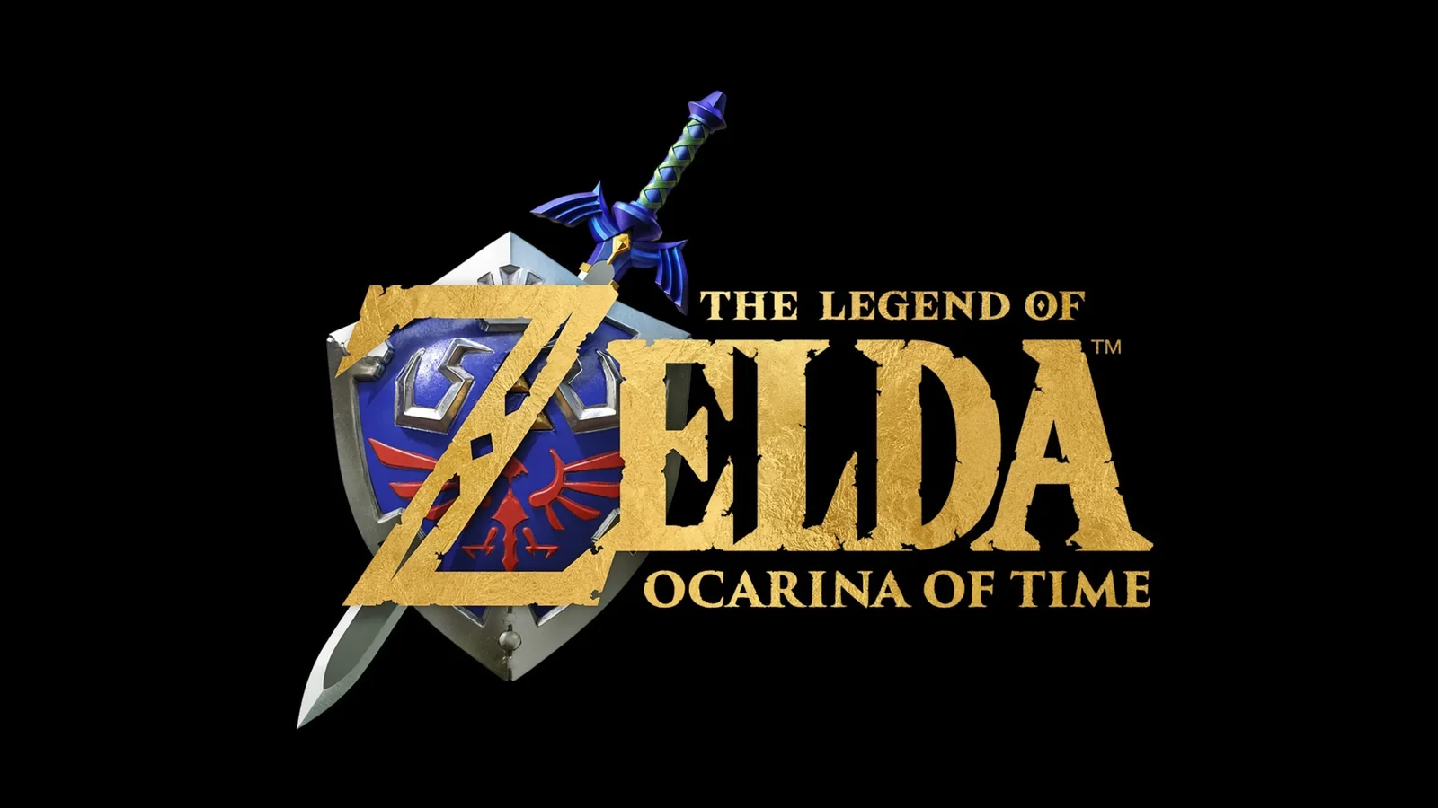 Visuel officiel de The Legend of Zelda: Ocarina of Time sur fond noir