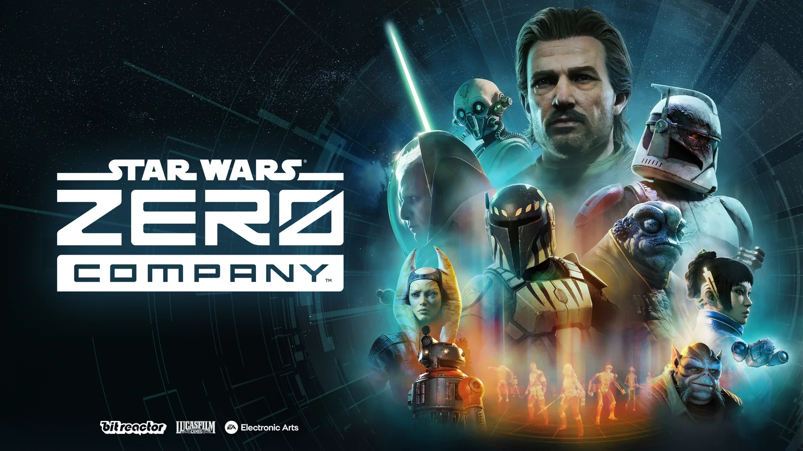 Key art officiel de STAR WARS Zero Company avec l’escouade de Hawks