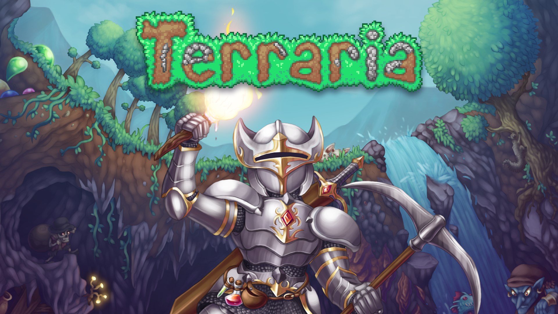 Illustration officielle complète de Terraria.