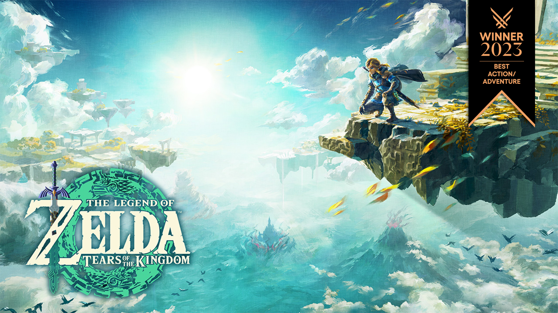 Illustration officielle complète de The Legend of Zelda: Tears of the Kingdom.