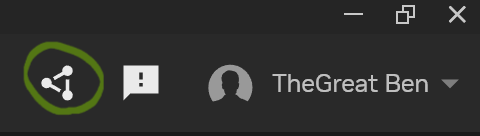 Le bouton de l’interface superposée NVIDIA.