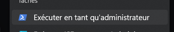 Le choix « Exécuter en tant qu’administrateur ».