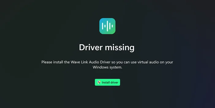 Wave Link 3 propose d’installer le pilote audio.