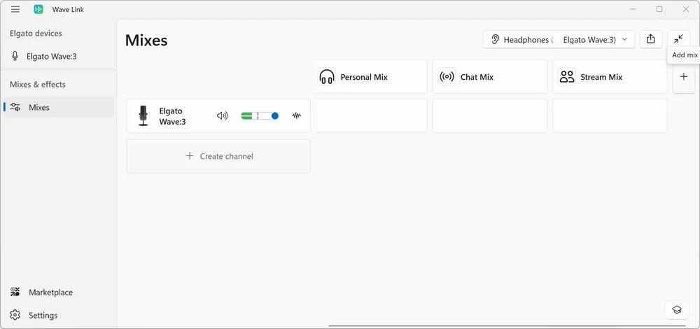 Le bouton « + » qui ajoute un mixage.